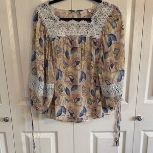 Zac & Rachel Multicolor Floral Lace Blouse